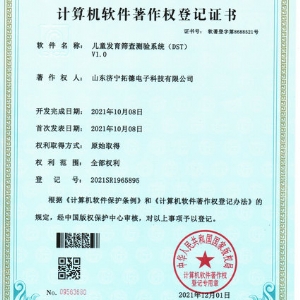 兒童發育篩查測驗系統(DST)軟件著作權